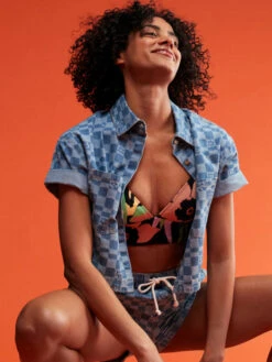 Roxy Color Jam Tank Bikini Top -Shoreline Mood erjx304964 roxym kvj6 frt10