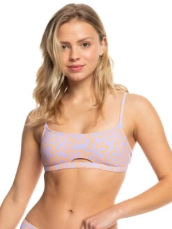 Roxy Hawaiian Heat Bralette Bikini Top -Shoreline Mood erjx304989 roxyw ngz4 frt1
