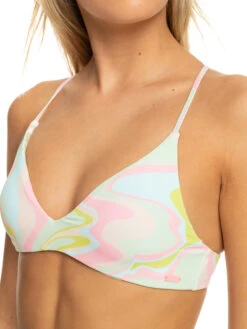 Roxy Tropics Hype Reversible Athletic Triangle Bikini Top -Shoreline Mood erjx305014 roxyw gbg3 frt3
