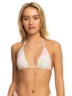 Roxy Tropics Hype Reversible Tiki Tri Bikini Top -Shoreline Mood erjx305015 roxyw gbg3 frt1