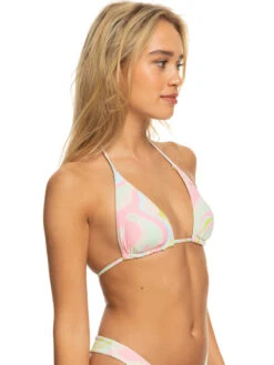 Roxy Tropics Hype Reversible Tiki Tri Bikini Top -Shoreline Mood erjx305015 roxyw gbg3 frt2
