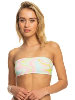 Roxy Tropics Hype Reversible Bandeau Bikini Top -Shoreline Mood erjx305016 roxyw gbg3 frt1