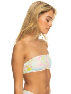 Roxy Tropics Hype Reversible Bandeau Bikini Top -Shoreline Mood erjx305016 roxyw gbg3 frt2