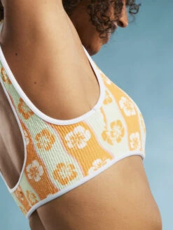 Roxy Wavy Babe Bralette Bikini Top -Shoreline Mood erjx305021 roxym gbg6 bck2