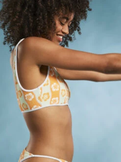 Roxy Wavy Babe Bralette Bikini Top -Shoreline Mood erjx305021 roxym gbg6 frt2