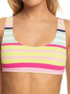 Roxy Stripe Soul Bralette Bikini Top -Shoreline Mood erjx305031 roxyw gcy3 frt3