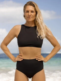 Roxy Pro The Pop Up Crop Bikini Top -Shoreline Mood erjx305060 roxyl kvj0 frt3