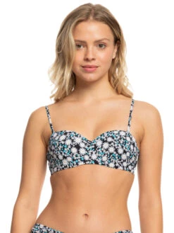 Roxy Printed Beach Classics Bandeau Bikini Top -Shoreline Mood erjx305147 roxyw kvj6 frt3