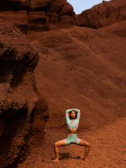 Stella Jean X Roxy Bike Short Bikini Bottoms -Shoreline Mood erjx404471 roxyl gnv5 frt4