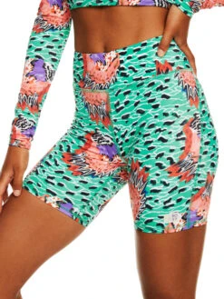 Stella Jean X Roxy Bike Short Bikini Bottoms -Shoreline Mood erjx404471 roxym gnv5 frt1