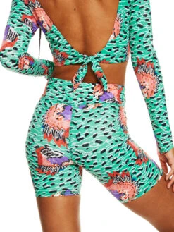 Stella Jean X Roxy Bike Short Bikini Bottoms -Shoreline Mood erjx404471 roxym gnv5 frt3