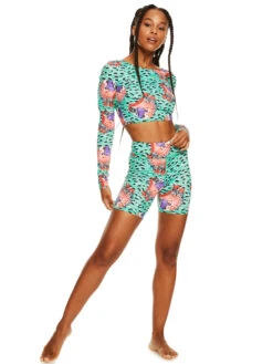 Stella Jean X Roxy Bike Short Bikini Bottoms -Shoreline Mood erjx404471 roxym gnv5 frt9