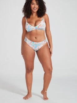Roxy Love The Rocker Rib Knit Bikini Bottoms -Shoreline Mood erjx404513 roxym gfe9 bck8