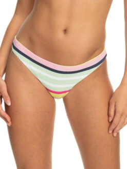 Roxy Stripe Soul Mid Waist Bikini Bottoms -Shoreline Mood erjx404620 roxyw gcy3 frt1