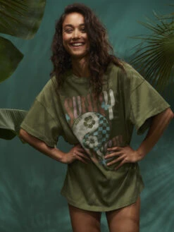 Roxy Sweet Janis Oversized T-Shirt 12 Roxy Sweet Janis Oversized T-Shirt -Shoreline Mood erjzt05506 roxym gng0 frt1
