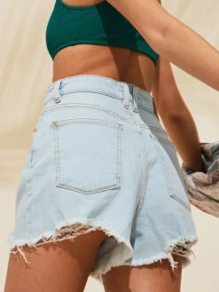 Roxy Eva Denim Shorts -Shoreline Mood urjds03017 roxym bfg0 bck1