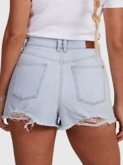 Roxy Eva Denim Shorts -Shoreline Mood urjds03017 roxyw bfg0 bck1