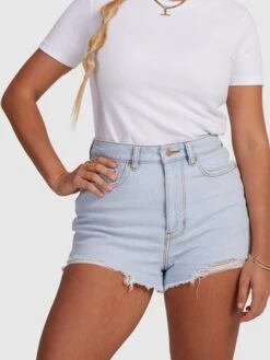 Roxy Eva Denim Shorts -Shoreline Mood urjds03017 roxyw bfg0 frt4