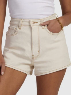 Roxy Chlo Natural Denim Shorts -Shoreline Mood urjds03020 roxyw yef0 frt11
