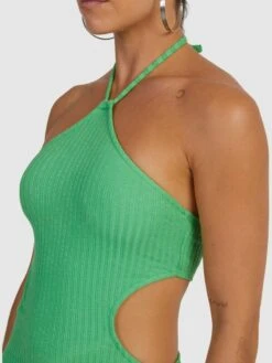 Roxy Izabella Halter Dress -Shoreline Mood urjkd03060 roxyw gns0 dtl1