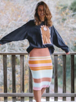 Roxy Playa Morning Knitted Bodycon Skirt