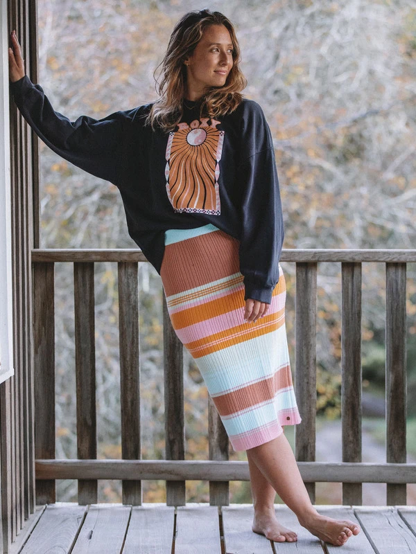 Roxy Playa Morning Knitted Bodycon Skirt 2 Roxy Playa Morning Knitted Bodycon Skirt - Image 2