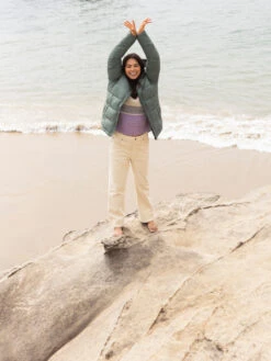 Roxy Jana Cord High Waist Corduroy Pants -Shoreline Mood urjnp03028 roxyl teh0 frt9