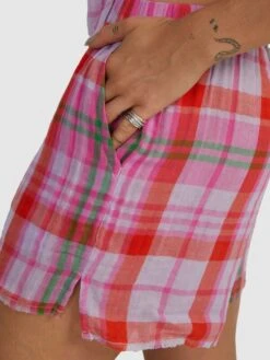 Roxy Tartan Times Shorts -Shoreline Mood urjns03054 roxyw pfm8 dtl1