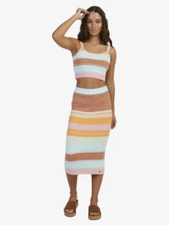 Roxy Playa Morning Knitted Vest -Shoreline Mood urjsw03031 roxys bek8 frt9