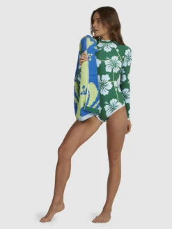 Roxy Digi High Long Sleeve One-Piece Swimsuit 15 Roxy Digi High Long Sleeve One-Piece Swimsuit -Shoreline Mood urjwr03201 roxyw gsj8 frt9
