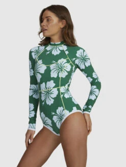 Roxy Digi High Long Sleeve One-Piece Swimsuit 17 Roxy Digi High Long Sleeve One-Piece Swimsuit -Shoreline Mood urjwr03201 roxyw gsj8 sd1