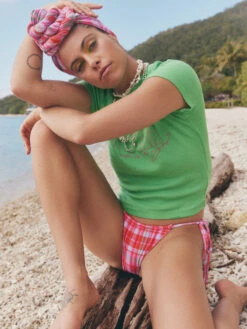 Roxy Tartan Times Tie-Side Bikini Bottoms