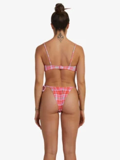 Roxy Tartan Times Tie-Side Bikini Bottoms -Shoreline Mood urjx403066 roxyw nmb8 bck1