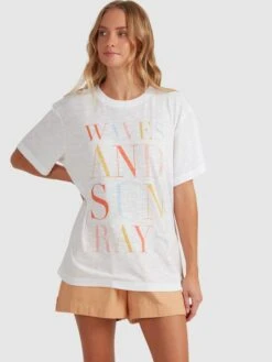 Roxy Crystal Visions Oversized T-Shirt -Shoreline Mood urjzt03648 roxyw wbb0 frt1