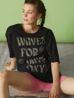 Roxy Barracuda Oversized T-Shirt -Shoreline Mood urjzt03719 roxym kvj0 frt1